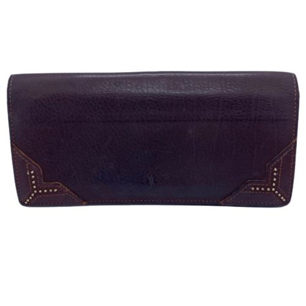 Authentic Yves Saint Laurent YSL Brown Leather Long Slim Wallet